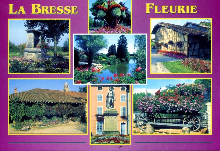 La Bresse fleurie - l'une des quatres régions de l'Ain, premier département fleuri de France - (carte postale).  - Viriat