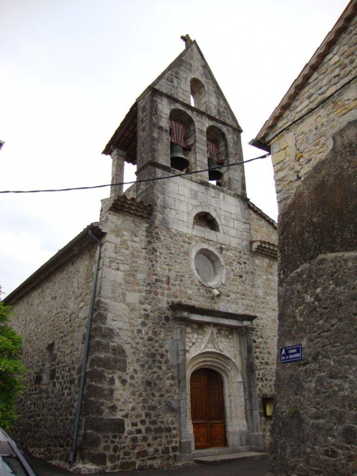 Pradons (07120) église, façade