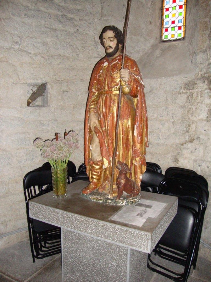 Ruoms (07120) église, statue Saint Roch