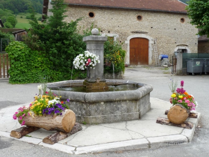 La fontaine sur la place du village - Saint-Julien-en-Vercors