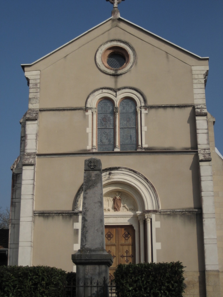 église + monument au morts - Commelle
