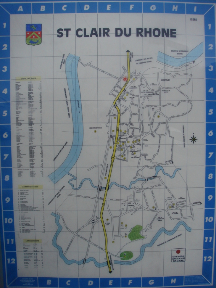 Plan du village - Saint-Clair-du-Rhône