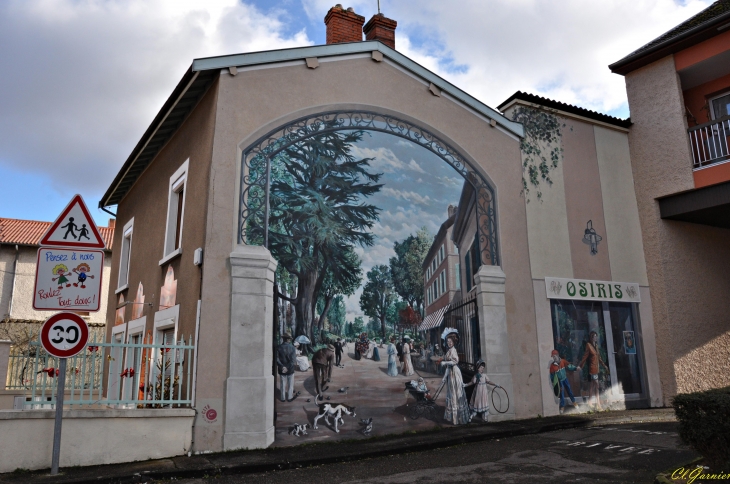 Fresque murale - Le parc 1900 - Genas