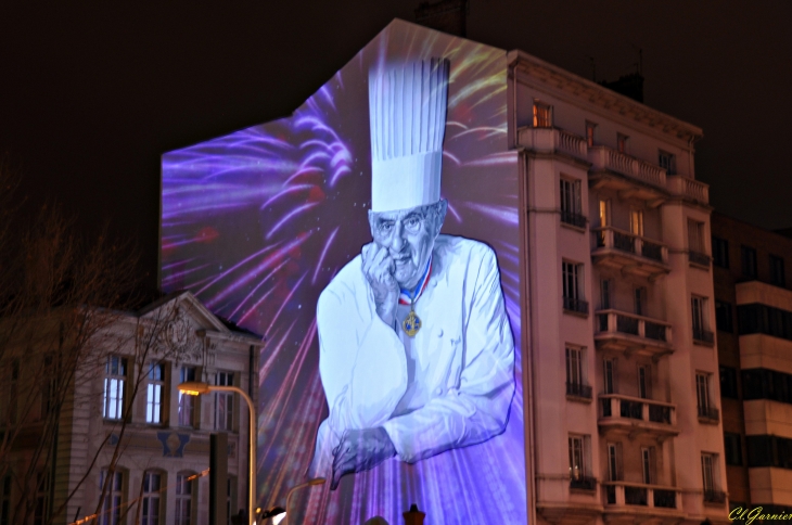 Fresque Paul Bocuse - Fête des Lumières 2015 - Lyon