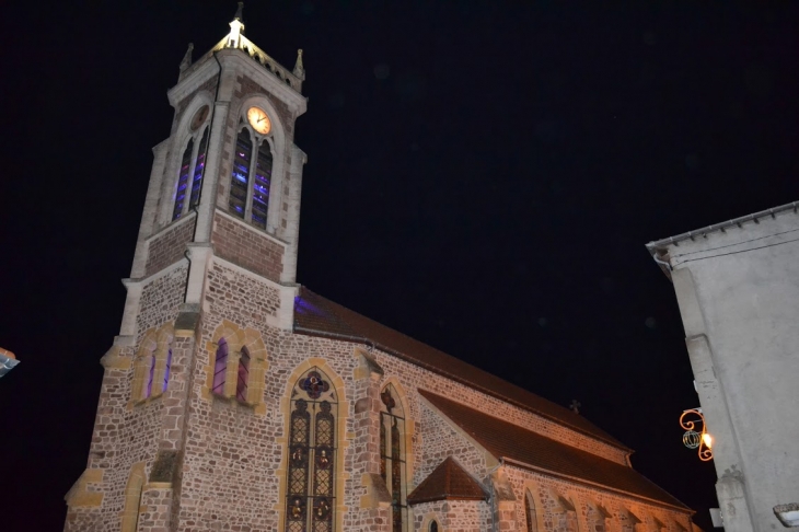 Eglise de marnand la nuit