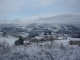 Panorama surplombant le village de St Nizer et les collines de la Vallée d'Azergues sous la neige