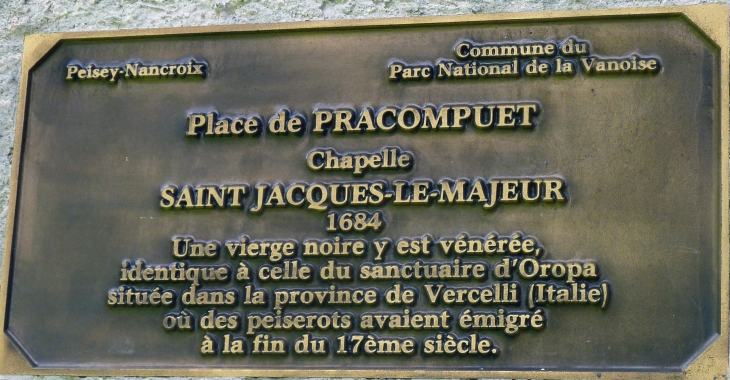 PRACOMPUET : chapelle Saint Jacques - Peisey-Nancroix