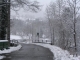 Route de village sous la neige